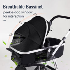 Hagaday stroller adjustable-handle enables comfortable heights for different parents.