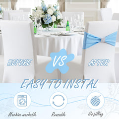Hahafelt chair sash easy-install saves setup time at receptions.