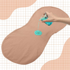 Hahafelt checker-style brown fabric adds warmth to baby care gear.