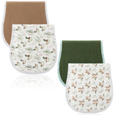 Hahafelt Mallard Duck Burp Cloths flatlay showing 4-piece set for daily baby care