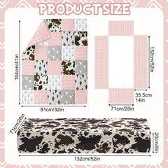 Hahafelt patchwork Western crib fitted sheet shows secure elastic fit for safe sleep.