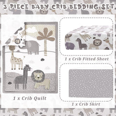 Hahafelt safari-crib-sheet features playful print with snug sleep space