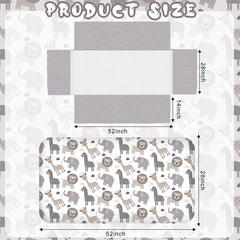 Hahafelt safari-crib-skirt adds fabric detail to balance the neutral nursery