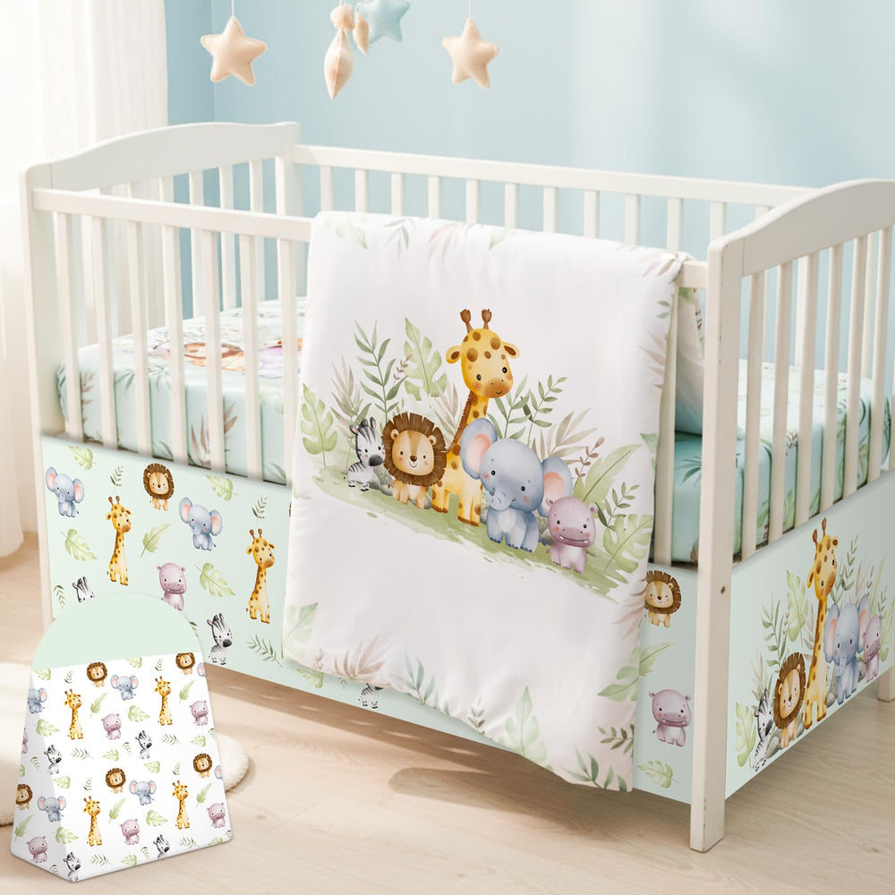 Hahafelt wildlife crib skirt adds cozy nursery decor and crib lining