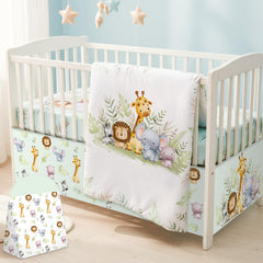 Hahafelt wildlife crib skirt adds cozy nursery decor and crib lining