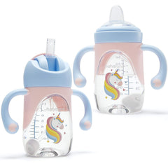 Hahaland sippy cup unicorn-spout for 6-12 month transition and easy sipping.