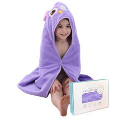 HAHASHOW baby hooded towel with owl design for cozy bath time wrap