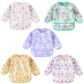 HaimoBurg long-sleeved bibs pack designs protect outfits during meals.