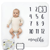 HakoBaby milestone blanket soft fleece keeps baby cozy during photos.