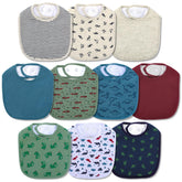 Hakochia baby bib four layer cross section shows leak proof waterproof core.