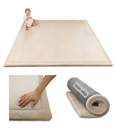 Hakuna Matte Premium Baby Play Mat 60x80 beige, front view, spacious crawling area.