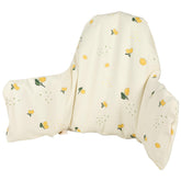 HALAA VAUVA high chair cushion in lemon-white cover protects from spills and stains.