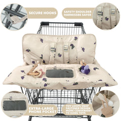 HALAA VAUVA shopping cart cover grape harness-lid secures baby