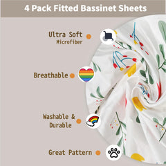 Haleeone bassinet sheet close-up shows soft texture and breathable fabric.