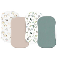 haleeone bassinet sheets mint green folded soft breathable fabric for baby comfort.