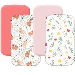 Haleeone bassinet sheets pink rabbit design for gentle baby sleep