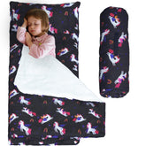 Haleeone Toddler Nap Mat roll-up with carry handle for easy daycare transport
