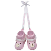 Hallmark baby-girl-first-christmas-ornament pink booties captures precious memories