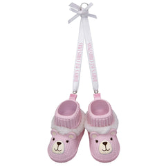 Hallmark baby-girl-first-christmas-ornament pink booties captures precious memories