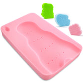 Hallo baby bath sponge pink front view shows cushioned infant support.