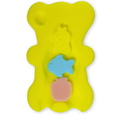 Hallo Soft Infant Bath Sponge yellow front view showing comfy cushion