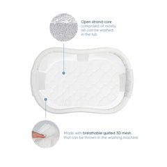 HALO DreamWeave BassiNest pad breathable mesh area highlighting ventilation and temperature balance