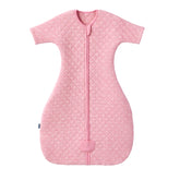 HALO Easy Transition Sleepsack front view in Heather Pink Small for safe swaddle-style transition