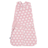 HALO microfleece sleepsack daisy arm-in shows secure swaddle for safer sleep