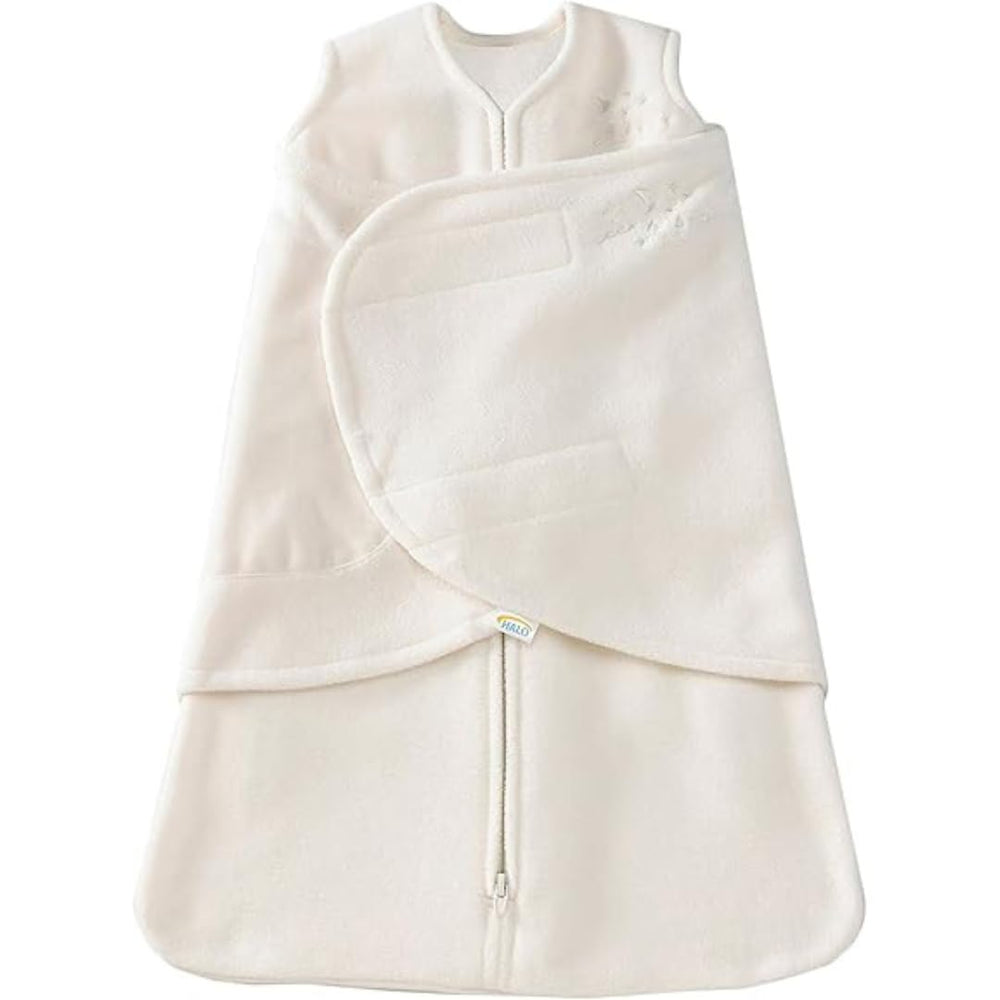 HALO microfleece sleepsack swaddle cream, cozy warmth for chilly nurseries.