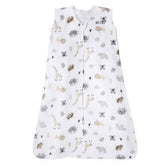 Halo SleepSack Animal Paint close-up shows soft cotton fabric for gentle all-night comfort.
