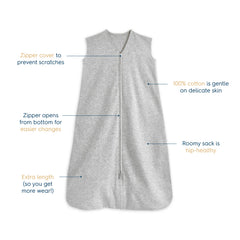 HALO SleepSack bottom zipper enables easy diaper changes