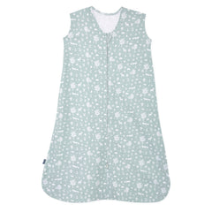 HALO SleepSack sage woodland with baby sleeping, promoting uninterrupted rest in a wearable blanket