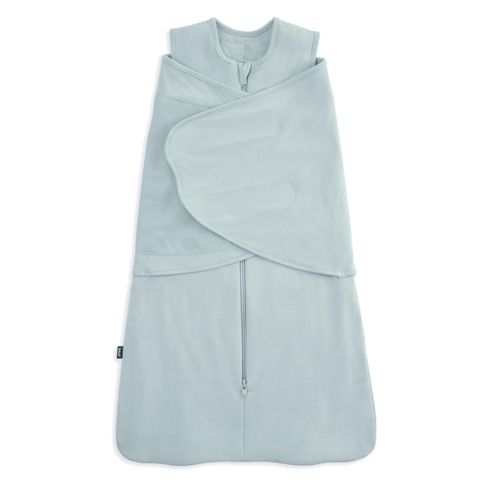 HALO SleepSack SuperSoft Swaddle in bamboo fabric close-up highlights buttery softness for calm sleep.