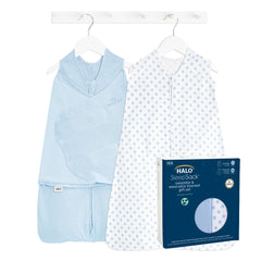 HALO Sleepsack Swaddle 3-6m chambray front view supports safe sleep transitions
