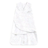 HALO Sleepsack swaddle in Midnight Moons Pink on baby, cozy night-time sleep support