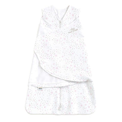 HALO Sleepsack swaddle in Midnight Moons Pink on baby, cozy night-time sleep support