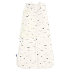 HALO Sleepsack Swaddle Ocean Life pattern closeup showing breathable cotton feel for safe sleep