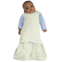 HALO Sleepsack Swaddle one-arm-out highlights self-soothing option.