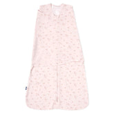 Halo Sleepsack Swaddle pink floral front view shows cozy fabric wrap.