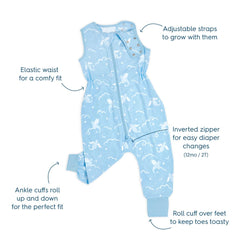 Halo Sleepsack Dragons 2T foot-opening design keeps toes warm or mobile