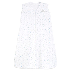 HALO SleepSack Twinkle Blue front view highlighting breathable cotton comfort for baby sleep
