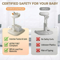 HAMIVA bath stand anti-slip-base ensures stable bathing on wet surfaces.