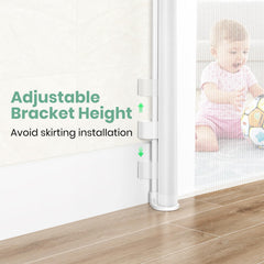HAMOPY gate suitable for indoor and outdoor use, adaptable to stairs and doors.