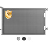 HAMOPY retractable baby gate extended wide in doorway showing large opening suitability