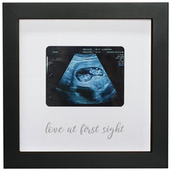 HAMUIERS Love at First Sight frame front-view shows a black wooden ultrasound keepsake.