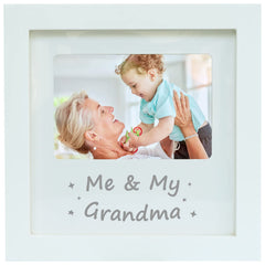 HAMUIERS me and my grandma frame white front view holds a 4x6 photo keepsake