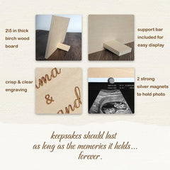 HAMUIERS ultrasound-frame natural-wood closeup shows grain detail for treasured keepsake.