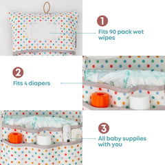 HAMUR Home stroller-compatible organizer provides quick-access pockets during strolls.