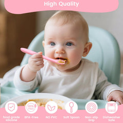 HANSGO stage-1 feeding spoons help visual development with soft, muted colors.