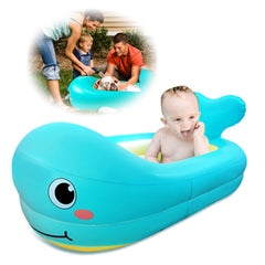 Hantaiwan inflatable baby bathtub whale front view for gentle infant baths